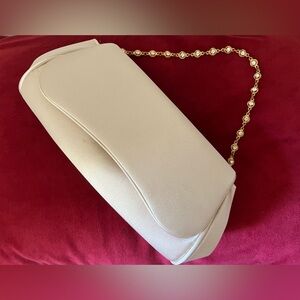 Nordstrom Elegant Cream Women's Evening Bag with Gold Chain